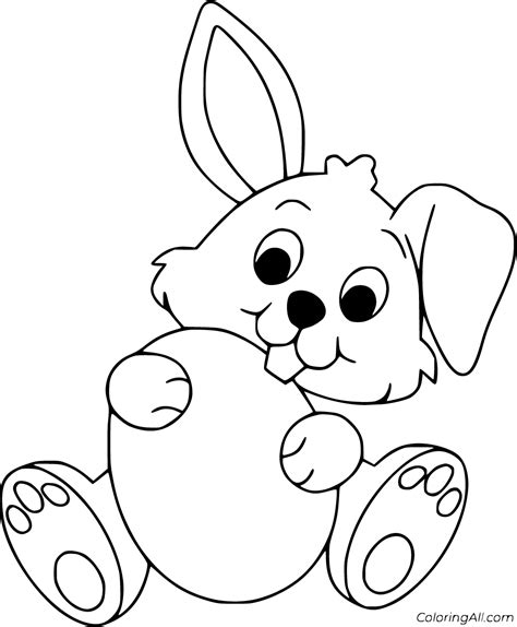 easter bunny clipart to color